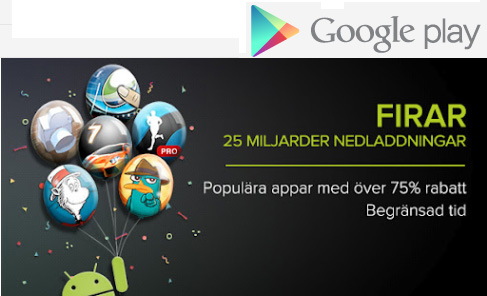 25 miljarder nedladdningar från Google Play