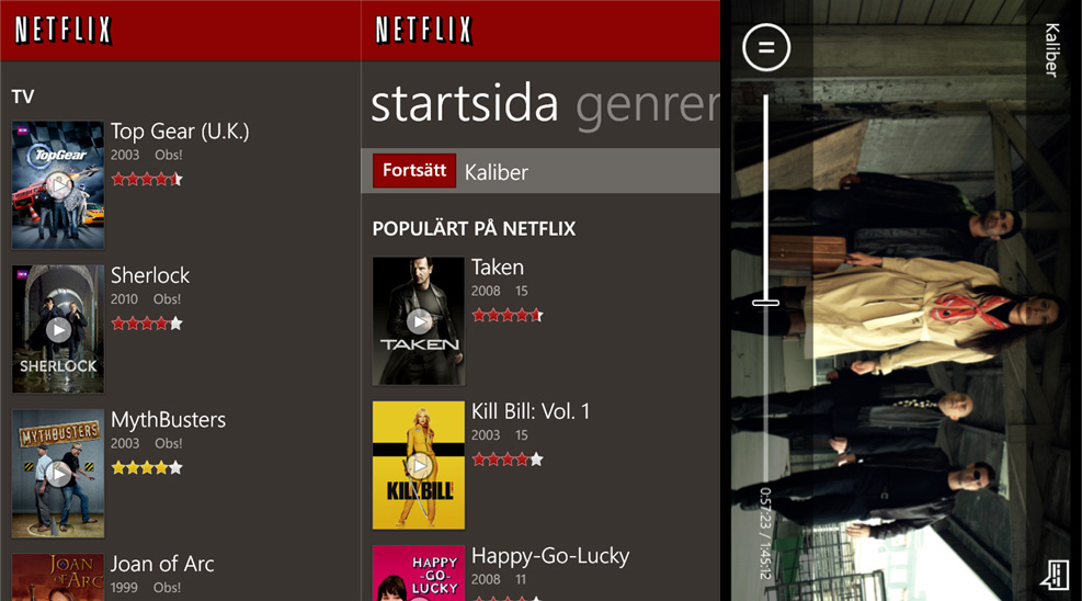 WP8-version av Netflix