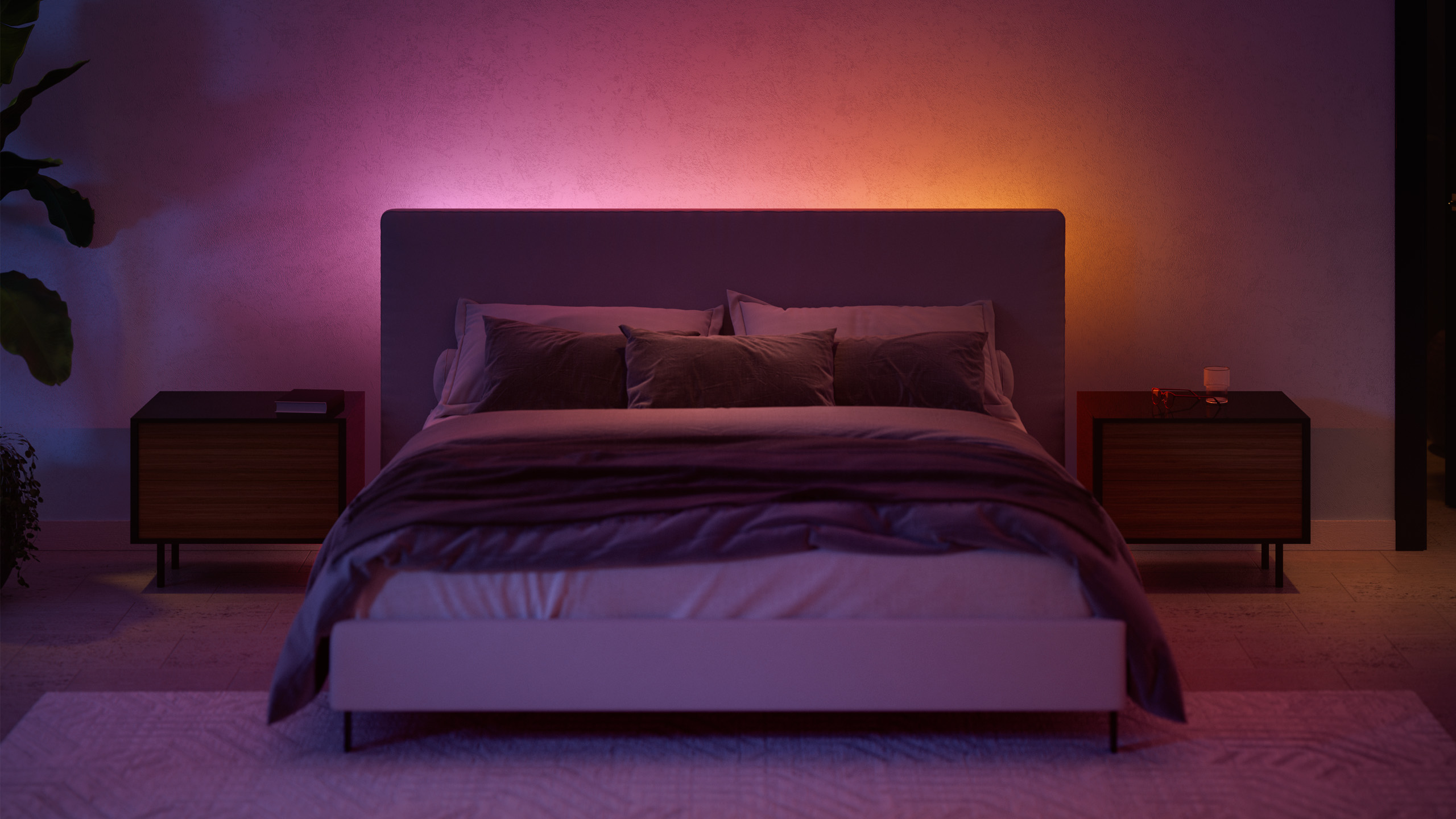 Philips Hue Gradient Lightstrip Bedroom Architectural