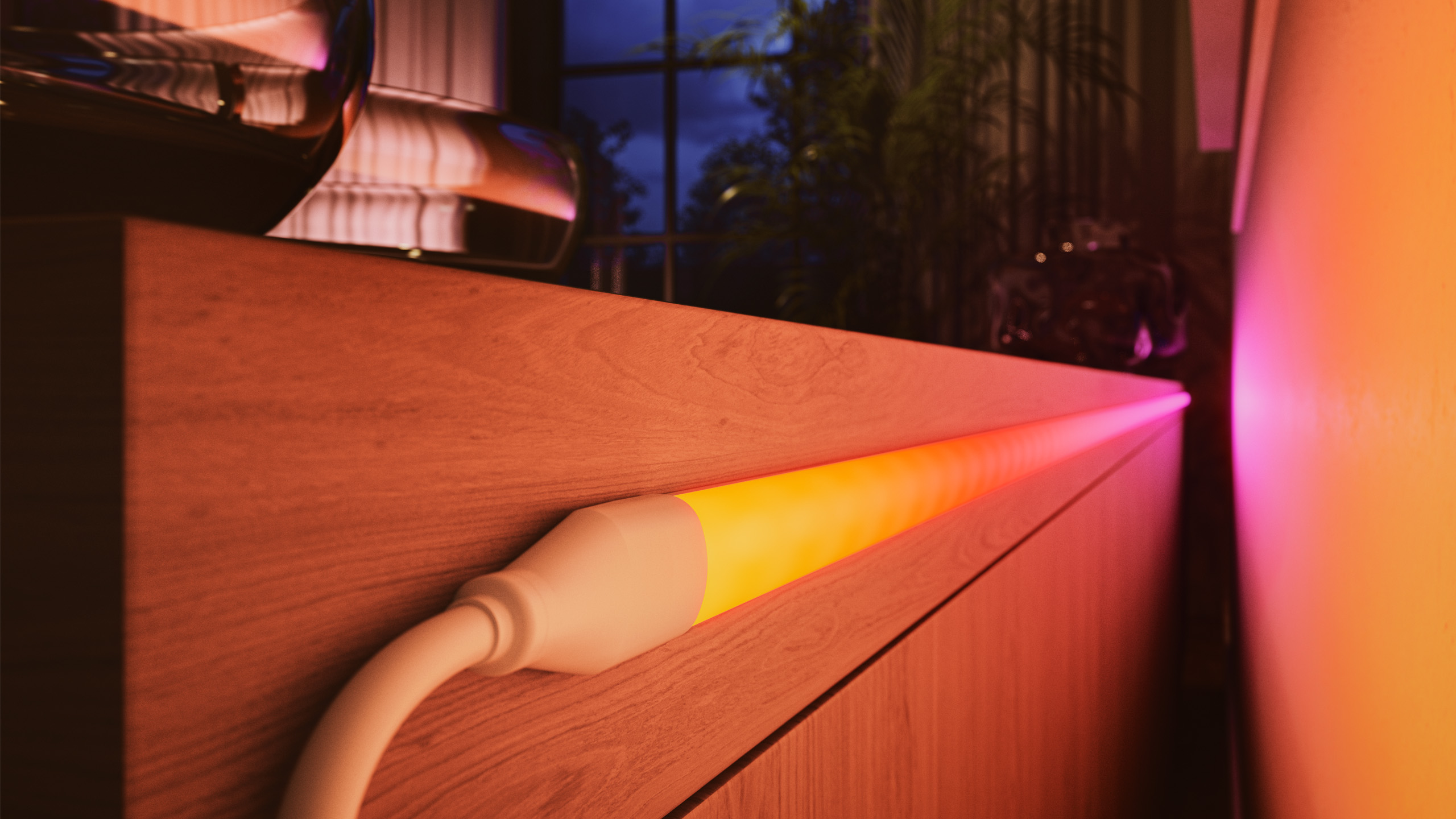 Philips Hue Gradient Lightstrip Living Room Close Up